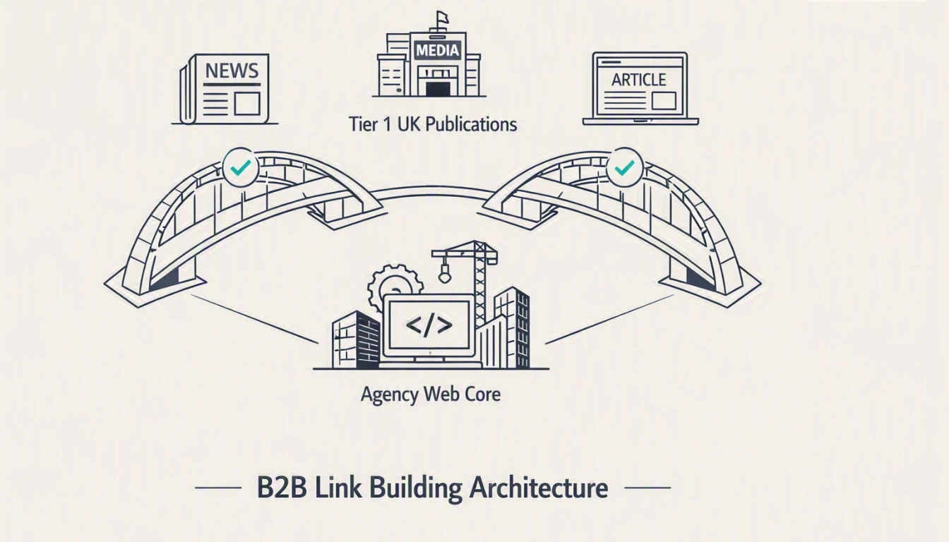 B2B Link Building Blueprint: Build Authority Links That Last in 2026 Technical Architecture Diagram