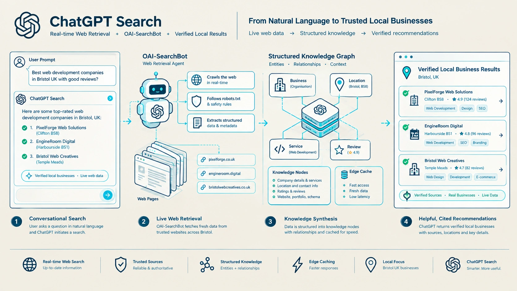 How to Rank Higher in ChatGPT Search: Proven Steps Most UK Brands Miss Technical Architecture Diagram