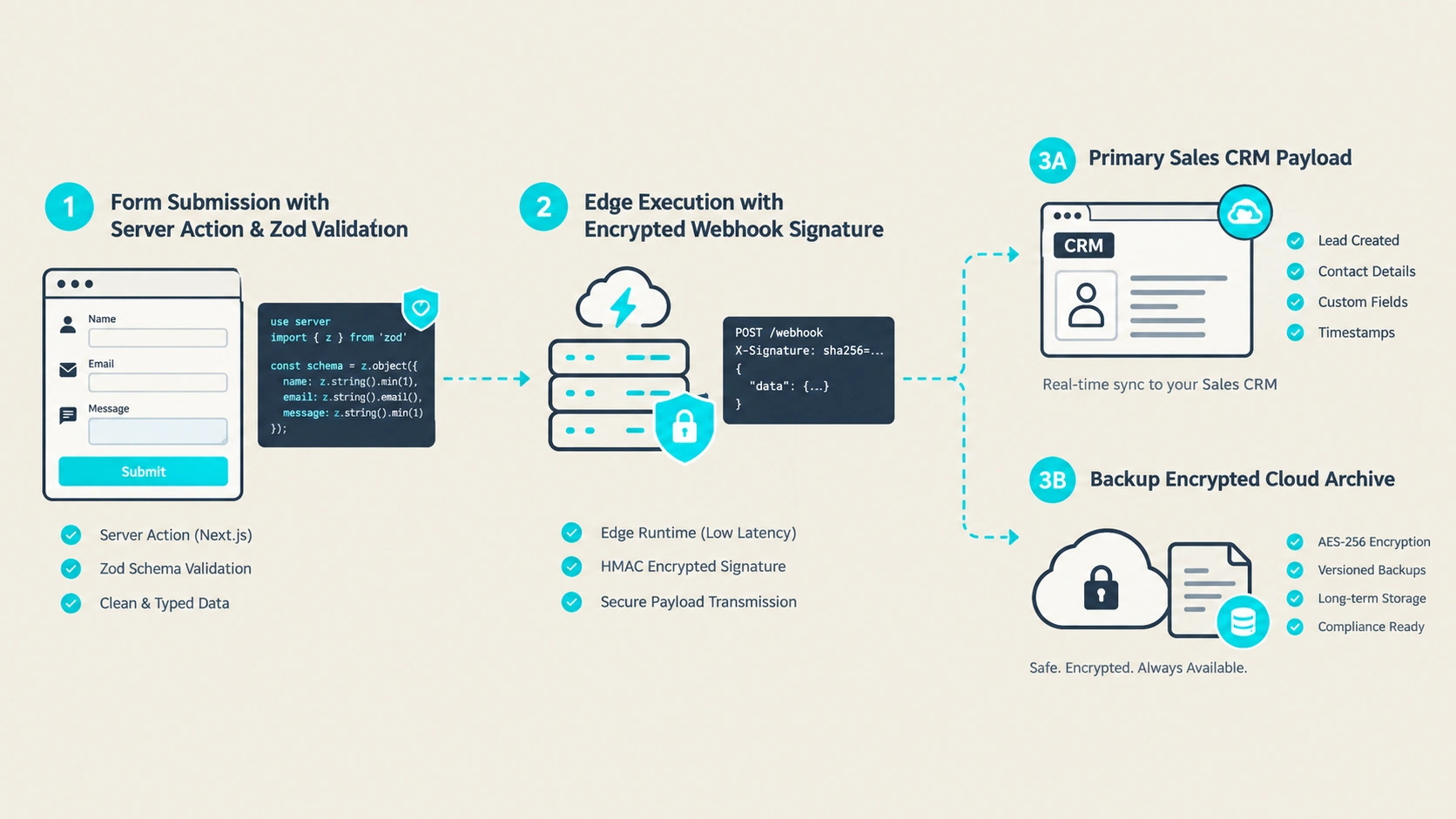 Building Bulletproof Lead Engines: Server-Side Next.js Actions & Direct API Webhooks Technical Architecture Diagram